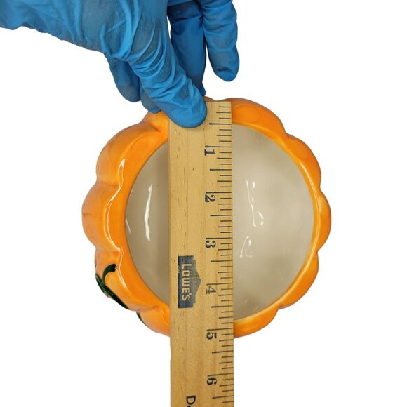 Vintage Royal Norfolk Halloween Pumpkin Ceramic Candy Cookie Jar Fall Autumn Bow - Picture 6 of 7